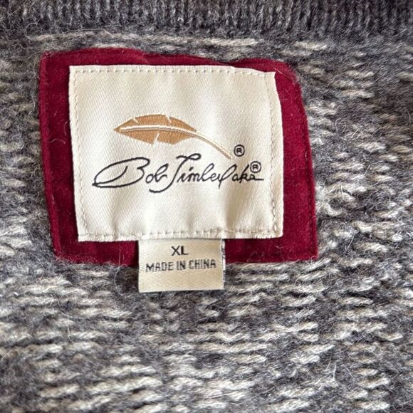 Bob Timberlake chunky lambswool duster cardigan sweater womens size XL red gray - Picture 7 of 11